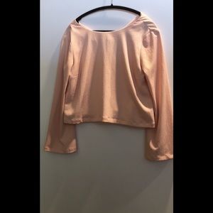 TOPSHOP crop blush blouse